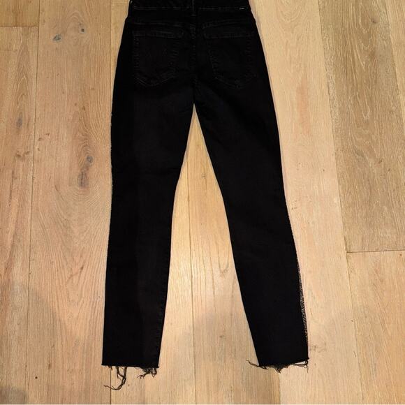 Mother High Waisted Looker Ankle Fray Guilty Glitter Racer 26 - Picture 9 of 16